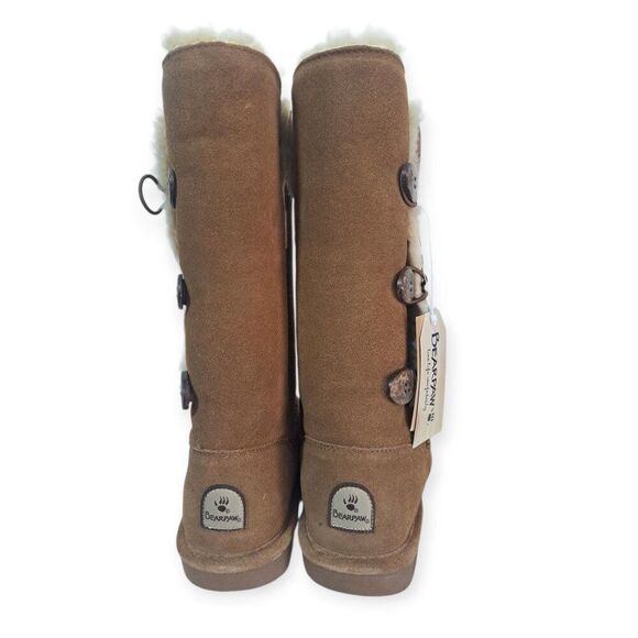 Bearpaw Women’s Lauren Suede Sheepskin Tan Brown Winter Comfy Cozy Boots Sz 7 - Picture 4 of 7
